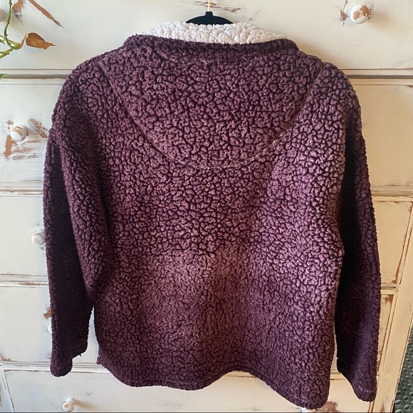 Medium~ Maroon Fuzzy Pullover - Picture 3 of 7